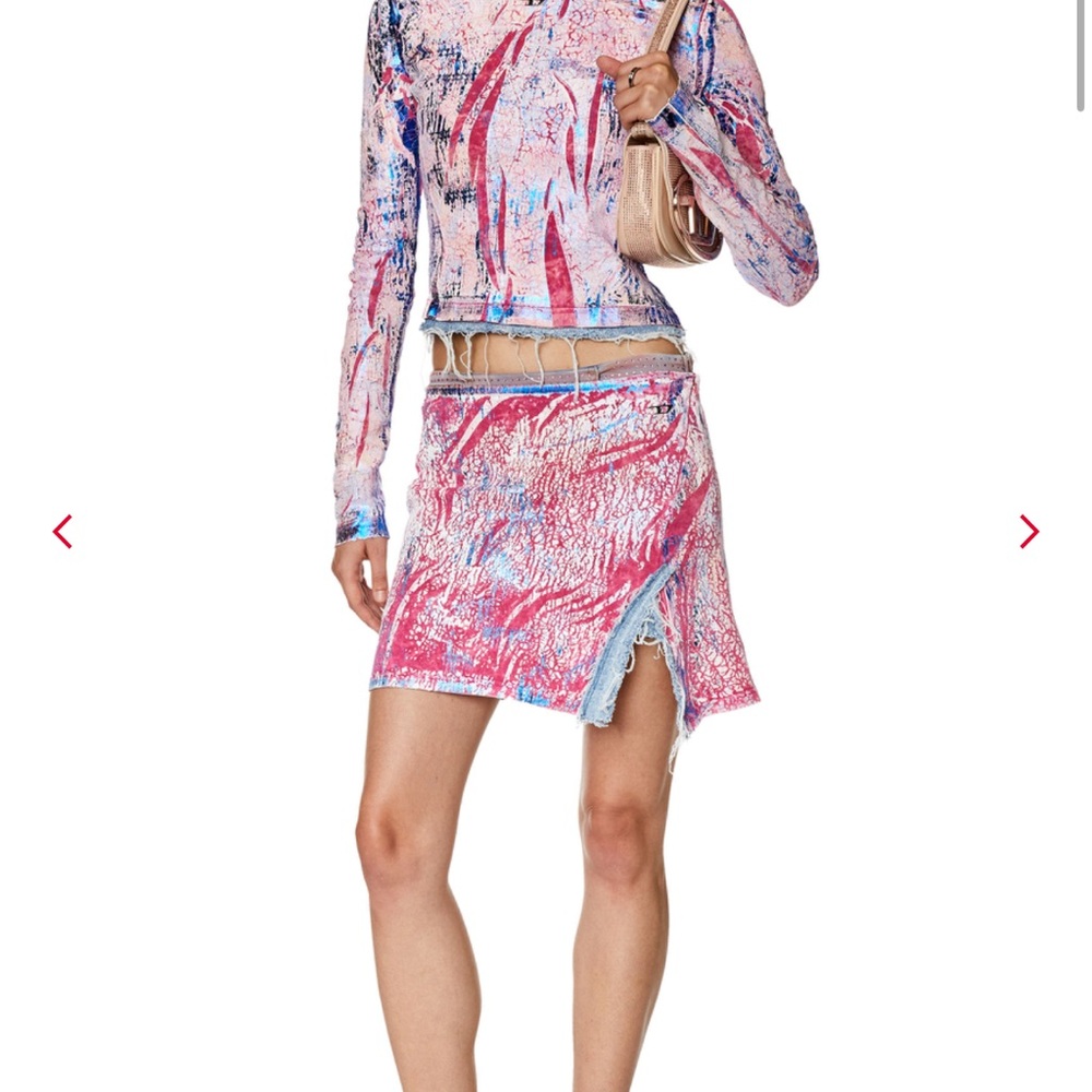 Diesel Pink and Blue Mini Skirt Set